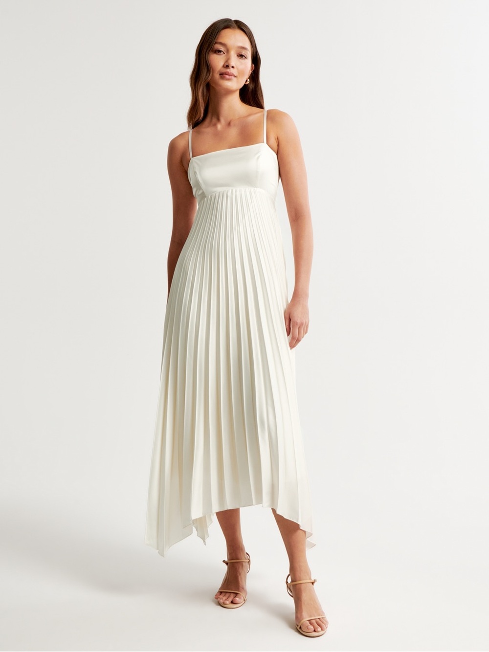 NWT Abercrombie & Fitch The A&F Giselle Clasp-Back Pleated Midi Dress